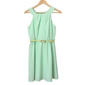 BCX Mint Green Dress with Yellow Belt Junior